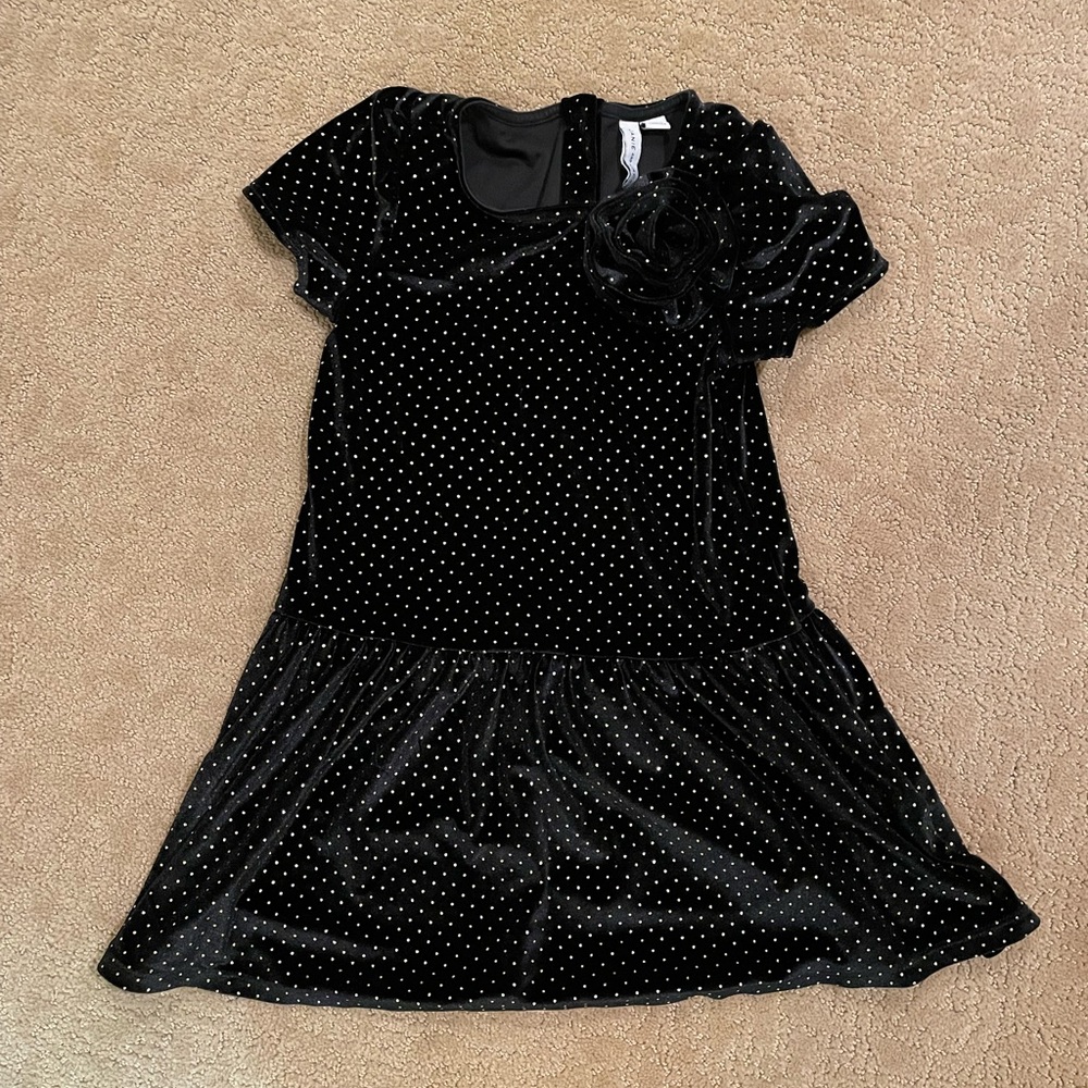 Janie and Jack black and gold velvet dress